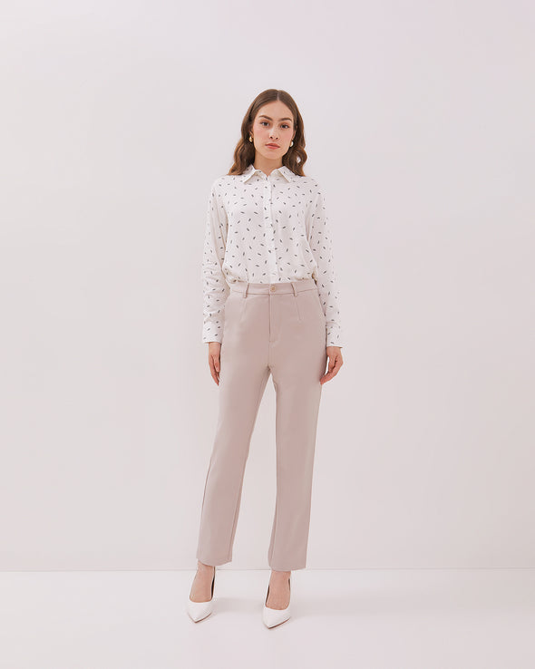 Women's Basic Cream Long Pants