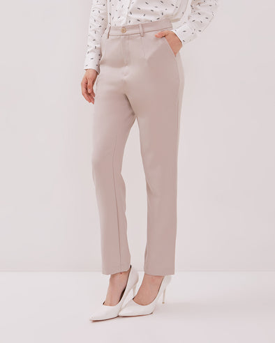 Women's Basic Cream Long Pants