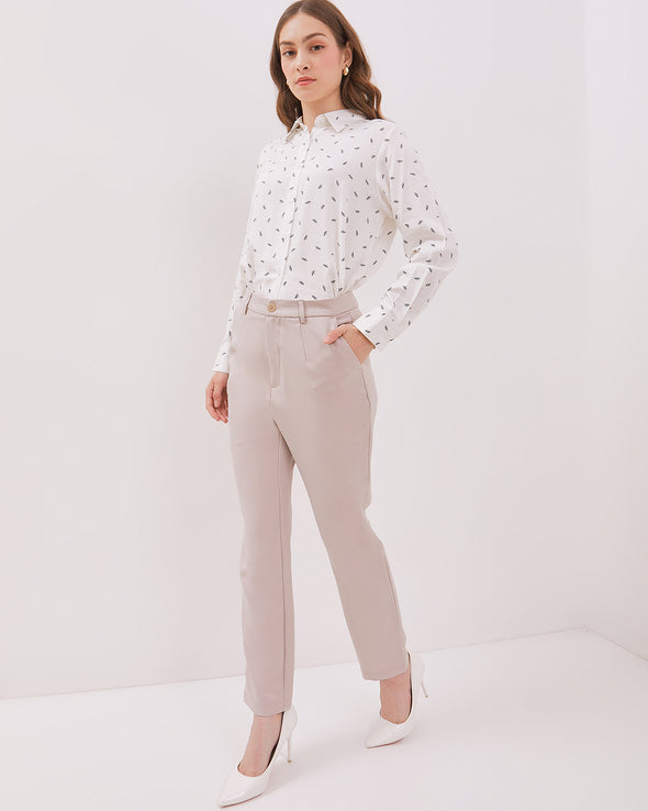 Women's Basic Cream Long Pants