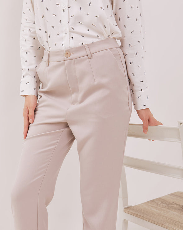 Women's Basic Cream Long Pants