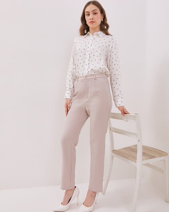 Women's Basic Cream Long Pants