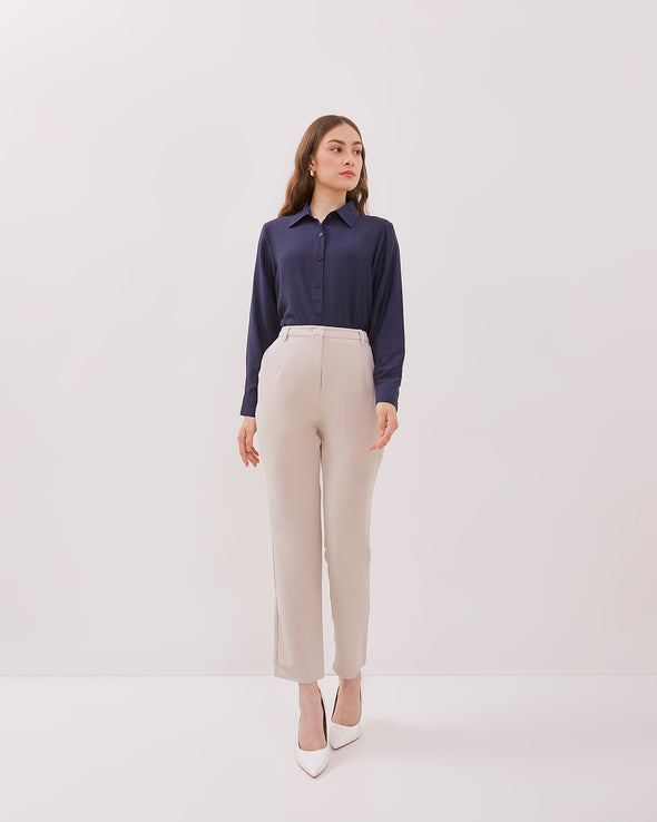 Navy Long-Sleeved Shirt For Women