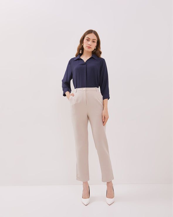 Navy 3/4 Sleeve Women's Shirt