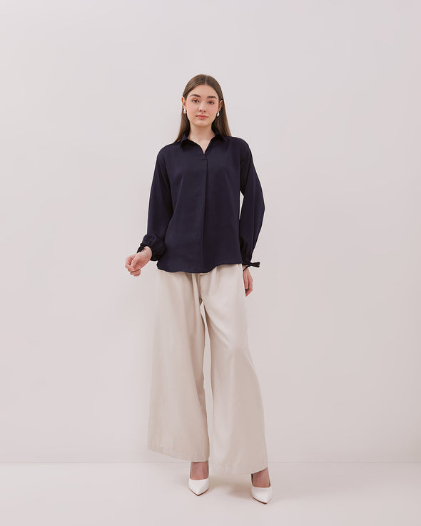 Women's Navy Blue Oversized Blouse
