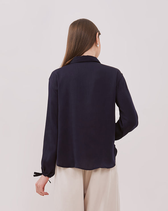 Women's Navy Blue Oversized Blouse