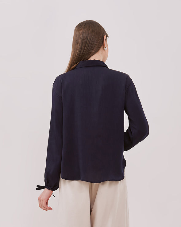 Women's Navy Blue Oversized Blouse