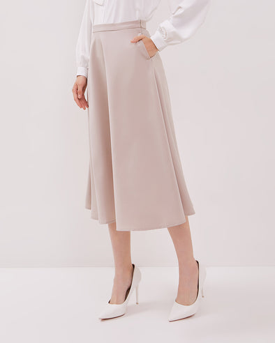 Women's Cream A-Line Skirt
