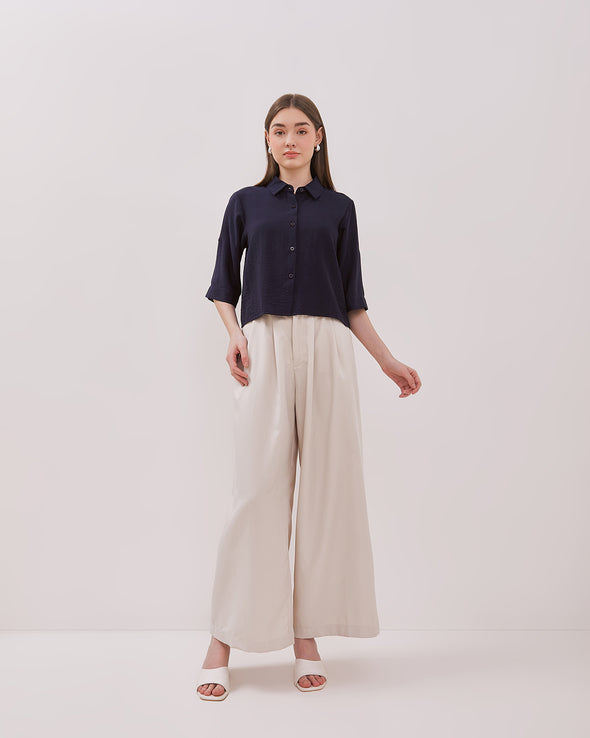 Women's Blue Boxy Shirt