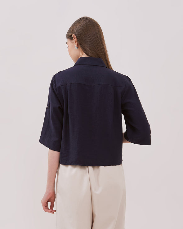 Women's Blue Boxy Shirt
