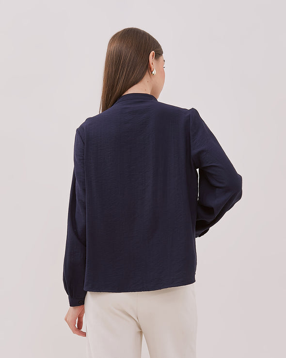 Women's Navy Blue Long Sleeved Shirt