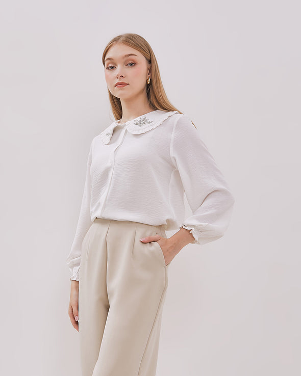 Women's White Long Sleeve Shirt