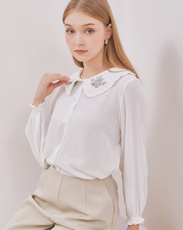 Women's White Long Sleeve Shirt