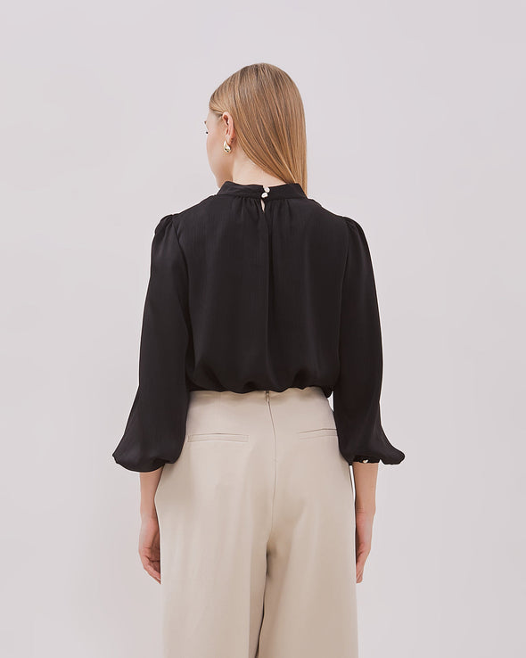 Women's Black Long Sleeved Blouse