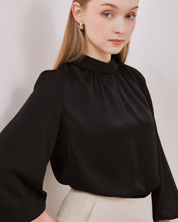 Women's Black Long Sleeved Blouse