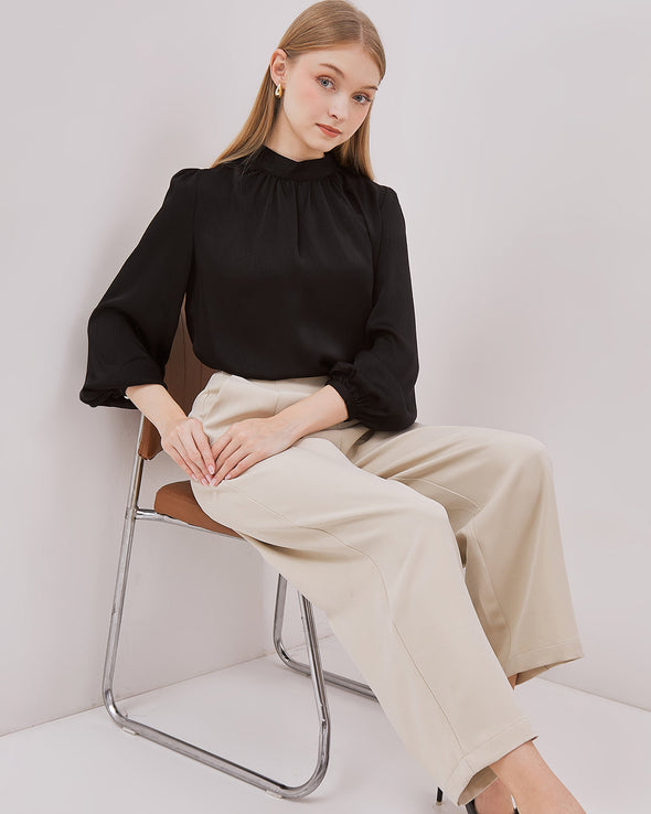Women's Black Long Sleeved Blouse