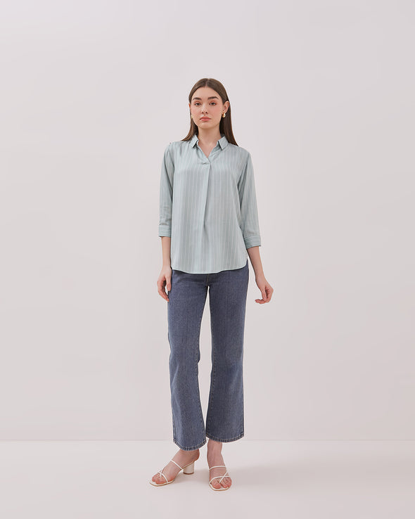Women's Sage Green Long Sleeved Shirt