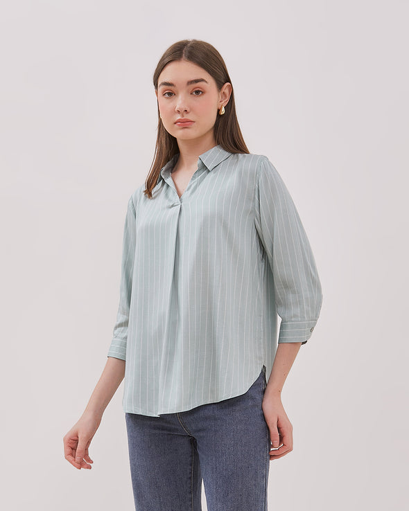 Women's Sage Green Long Sleeved Shirt