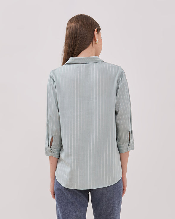 Women's Sage Green Long Sleeved Shirt
