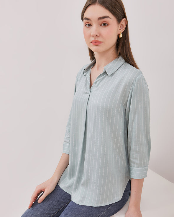 Women's Sage Green Long Sleeved Shirt