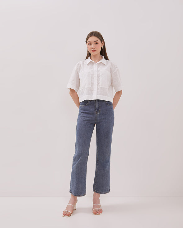 Women's White Short Sleeved Shirt