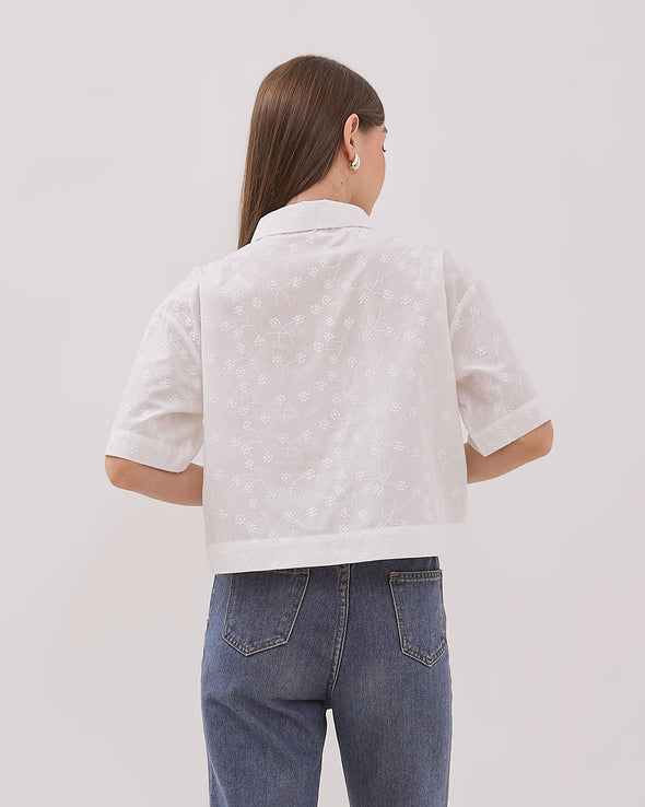 Women's White Short Sleeved Shirt