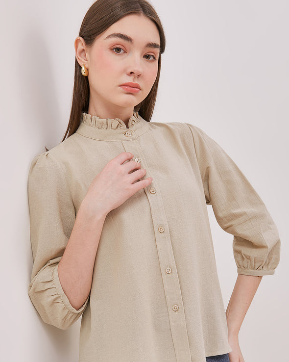 Women's Beige 3/4 Sleeve Blouse