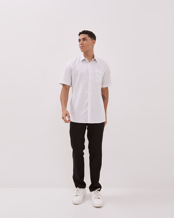 Short Sleeve Shirt With White Motif For Men