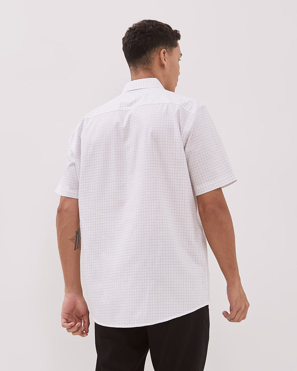 Short Sleeve Shirt With White Motif For Men
