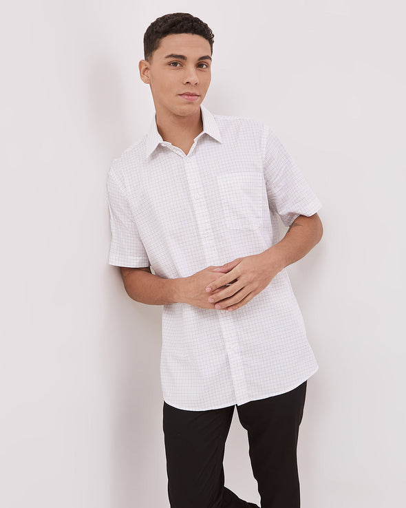 Short Sleeve Shirt With White Motif For Men