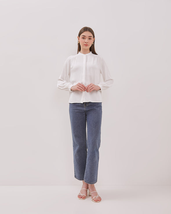 Women's White Long Sleeved Shirt