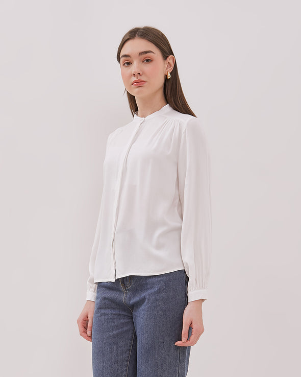 Women's White Long Sleeved Shirt