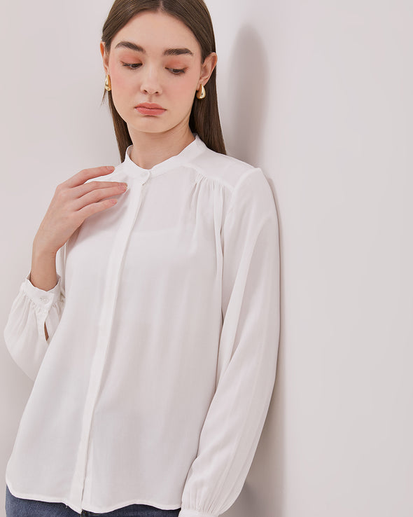 Women's White Long Sleeved Shirt