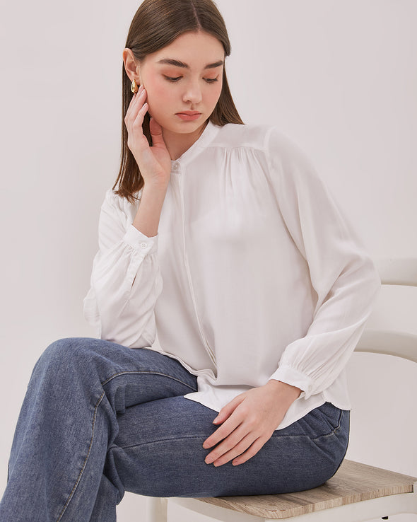 Women's White Long Sleeved Shirt