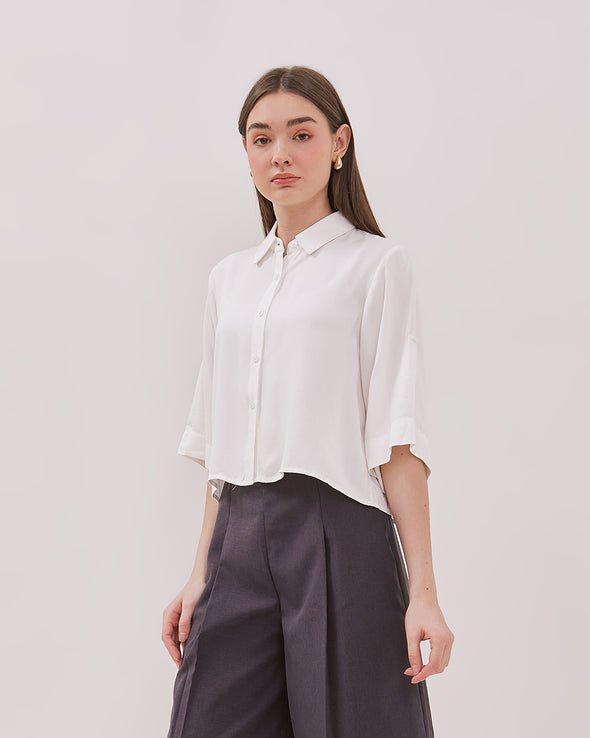 Women's White Boxy Shirt