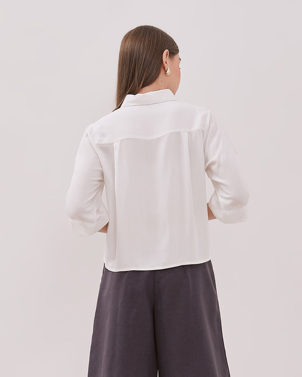 Women's White Boxy Shirt
