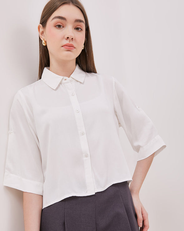 Women's White Boxy Shirt