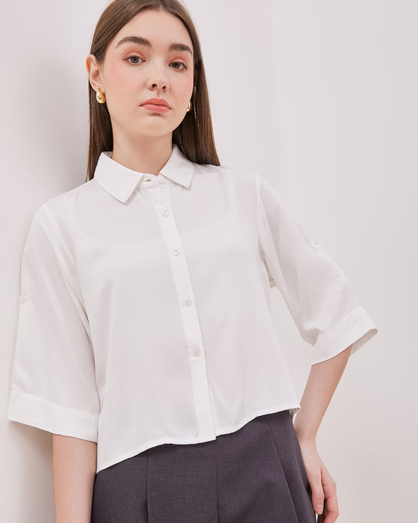Women's White Boxy Shirt