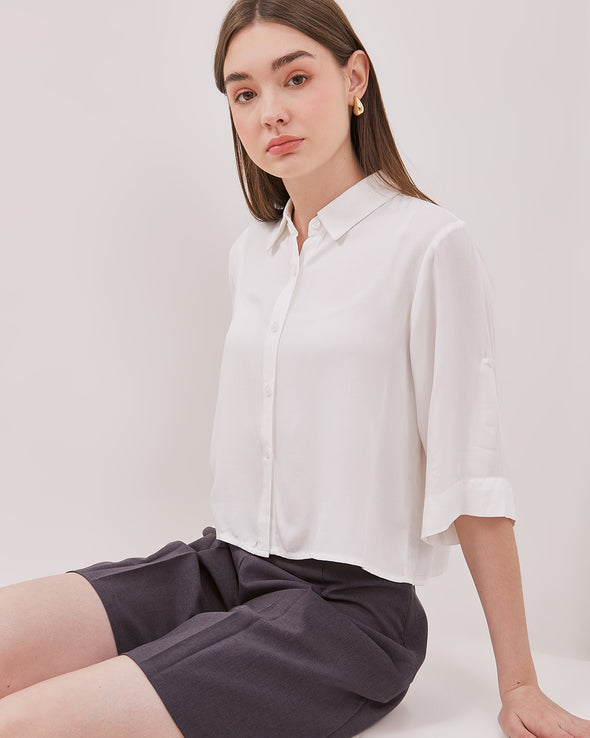 Women's White Boxy Shirt