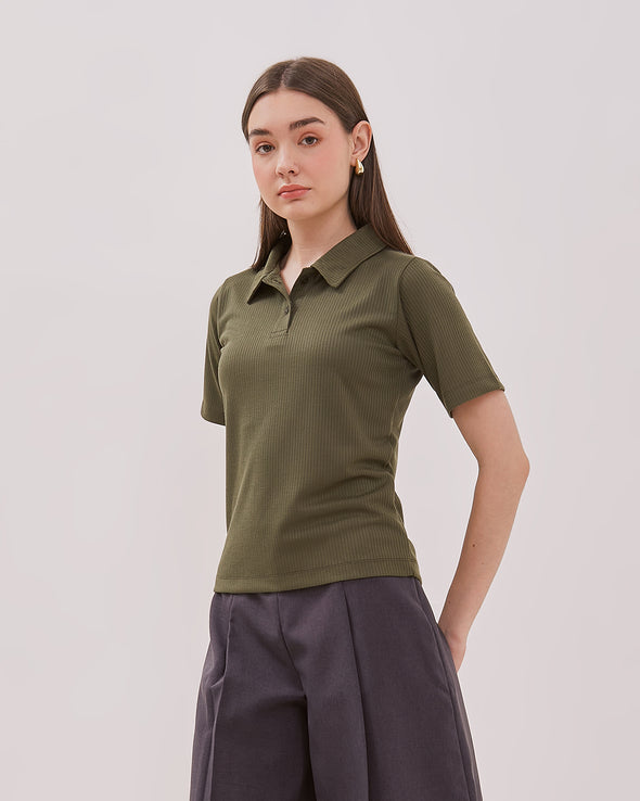 Women's Army Green Poloshirt