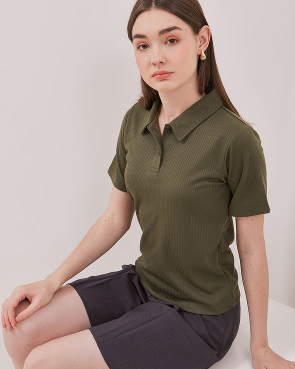 Women's Army Green Poloshirt