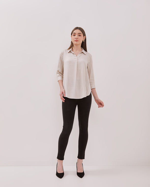 Women's Cream Long Sleeved Shirt