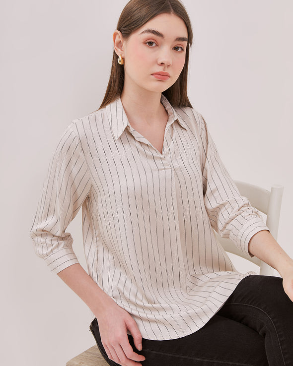Women's Cream Long Sleeved Shirt
