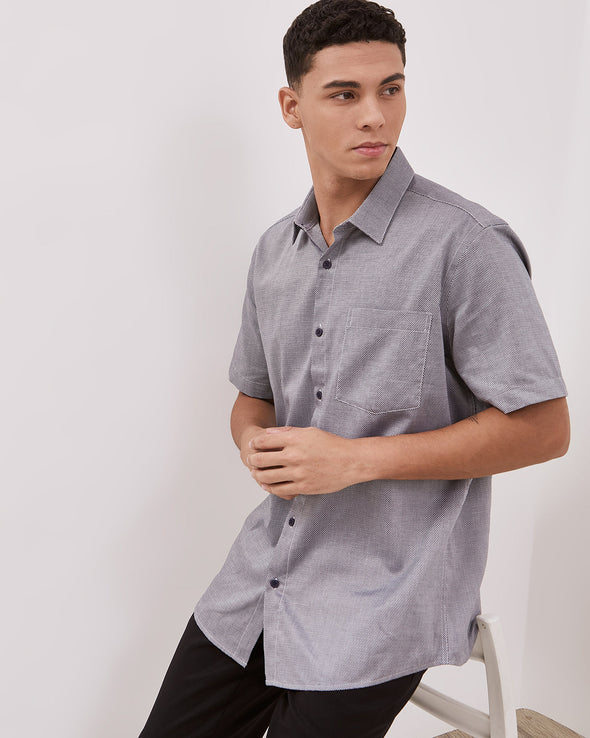 Navy Short Sleeve Shirt For Men