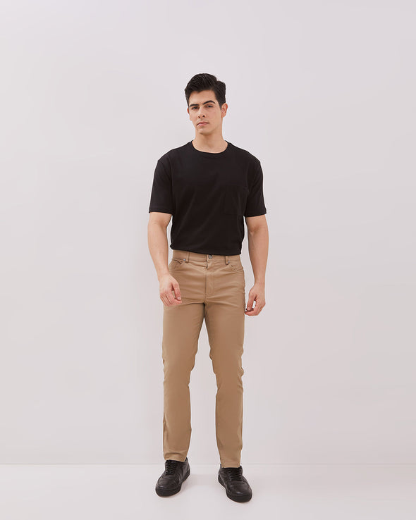 Men's Cream Chinos Slim Fit Trousers