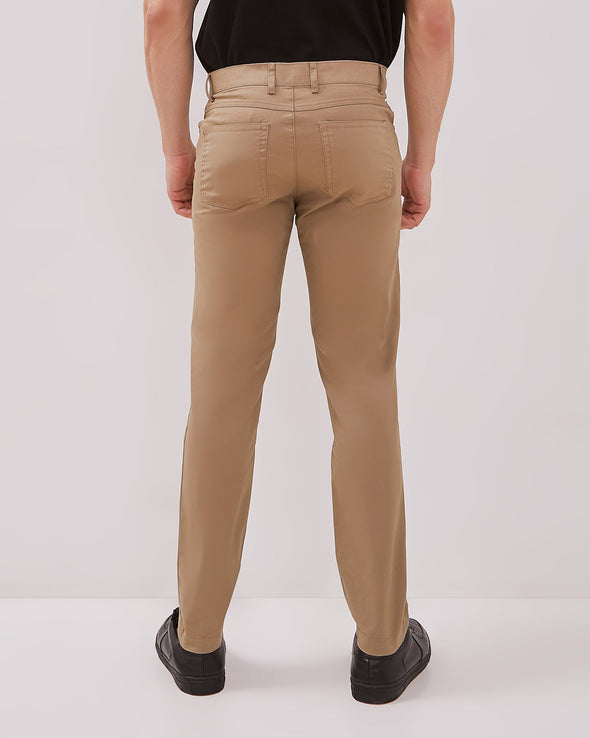 Men's Cream Chinos Slim Fit Trousers