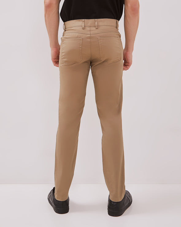 Men's Cream Chinos Slim Fit Trousers