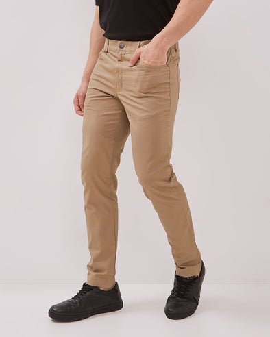 Men's Cream Chinos Slim Fit Trousers