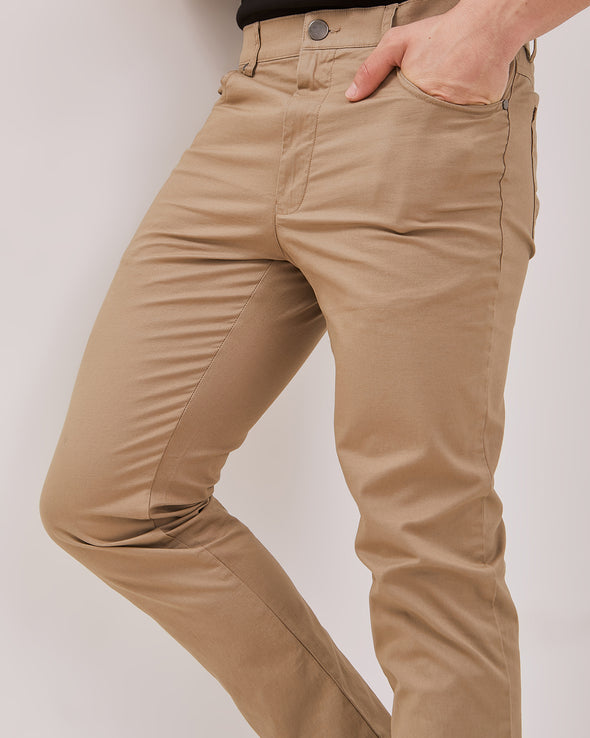 Men's Cream Chinos Slim Fit Trousers