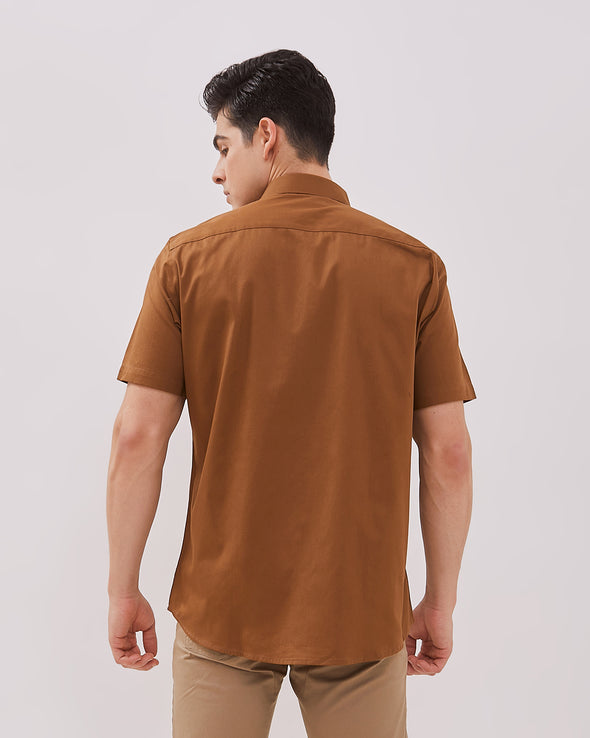 Men's Brown Short Sleeve Shirt