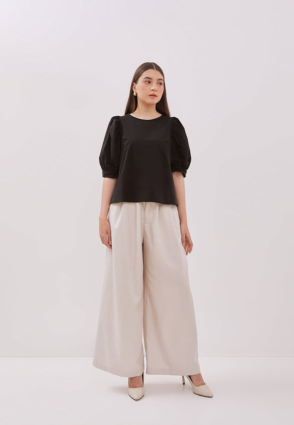 Women's Black Short Sleeved Blouse